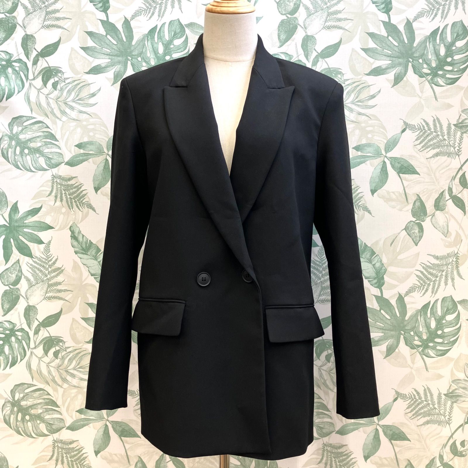 ZZ195 ZARA テーラードジャケット ダブルボタン ブラック XS - メルカリ