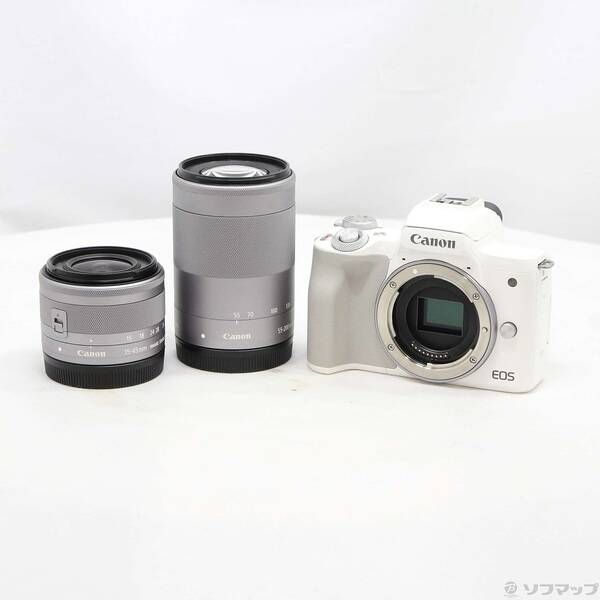 ソフマップ 〔中古品〕 EOS Kiss M ホワイト ダブルズームキット【198】