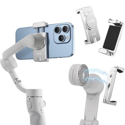 Osmo Mobile 7 Pro/7/OM6/OM 5/OM 4/OM4 SE 対応 磁気スマートフォンクランプ 60?89 MM アルミ合金 延長ブラケット 1/4ネジ穴/コールドシューグルーブ付き 良好な安定性t