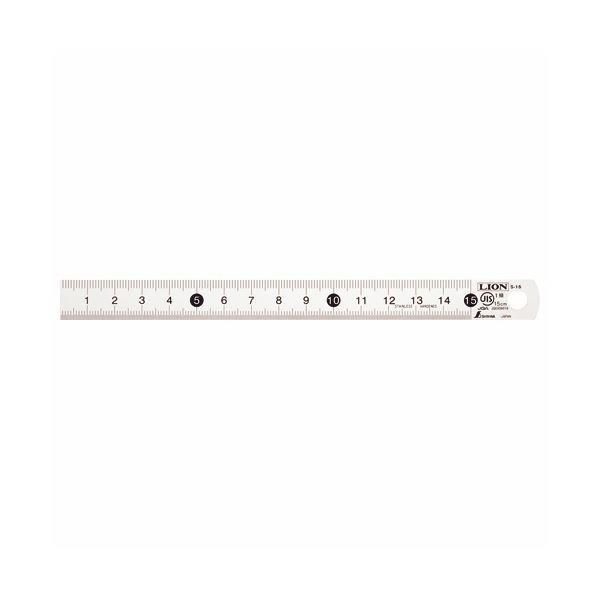（まとめ）ライオン事務器 ステンレス直線定規15cm S-15 1セット(10本)〔×2セット〕