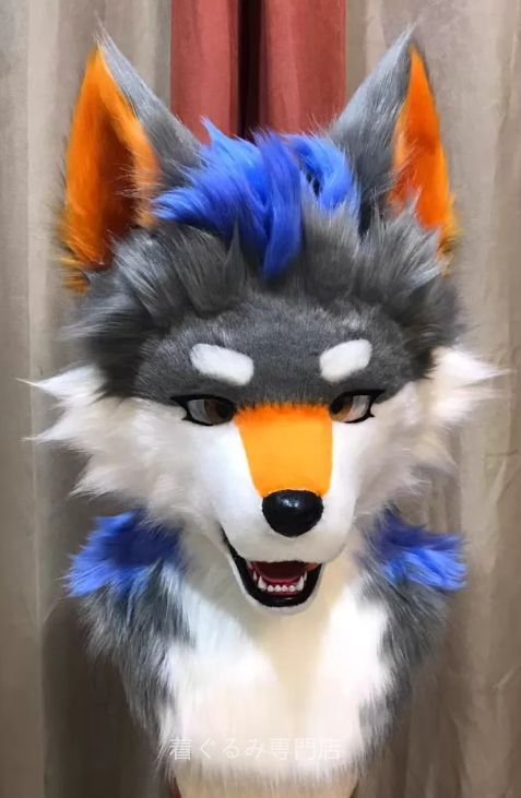 犬　猫　着ぐるみ ヘッド全頭　ヘッド ケモノ ファースーツ ぬいぐるみ コスプレ コスチューム Kurumi 一点物 B736