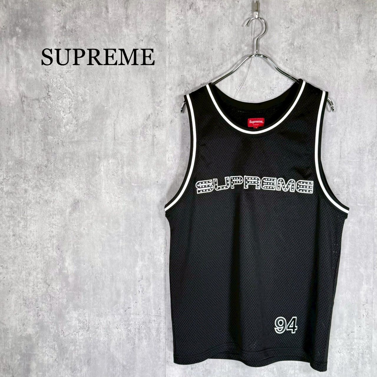 『SUPREME』シュプリーム（M）ラインストーン バスケットボール ジャージ メッシュ タンクトップ