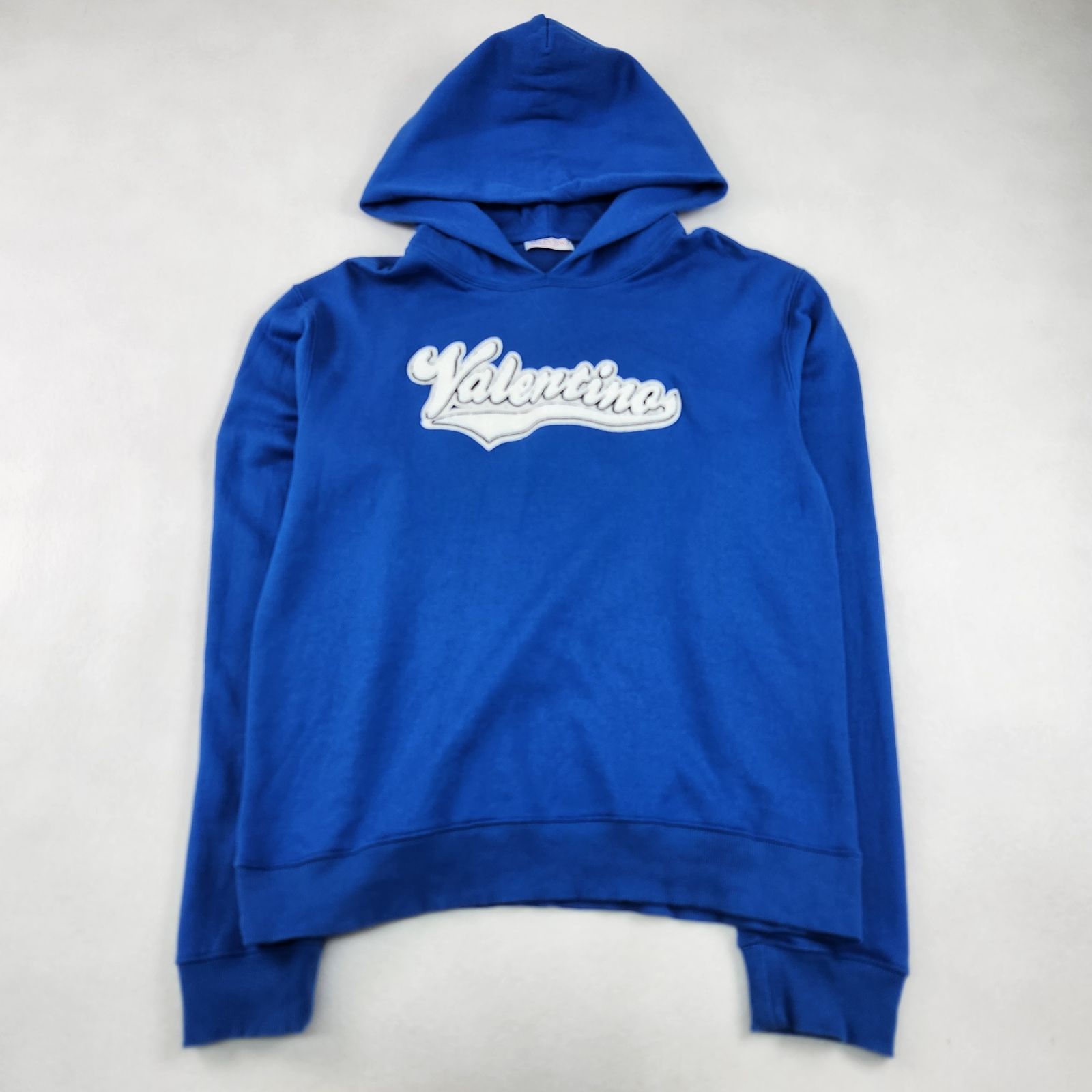 美品 VALENTINO パーカー 現行 近年 スウェット ロゴワッペン 3XL 190/112A 22AW ブルー
