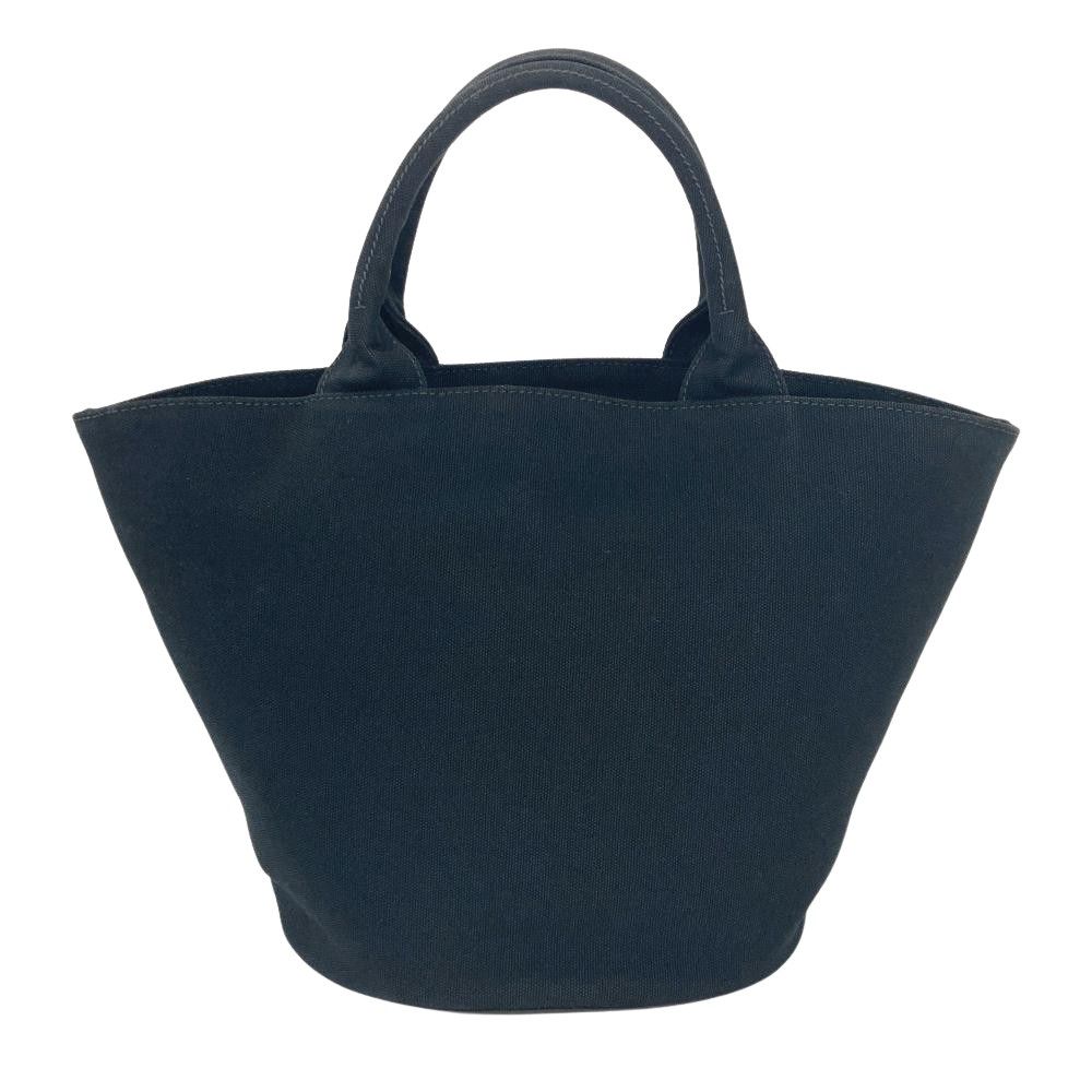 プラダ PRADA カナパ トートバッグ 2WAY キャンバス ブラック シルバー金具 レディース【中古】