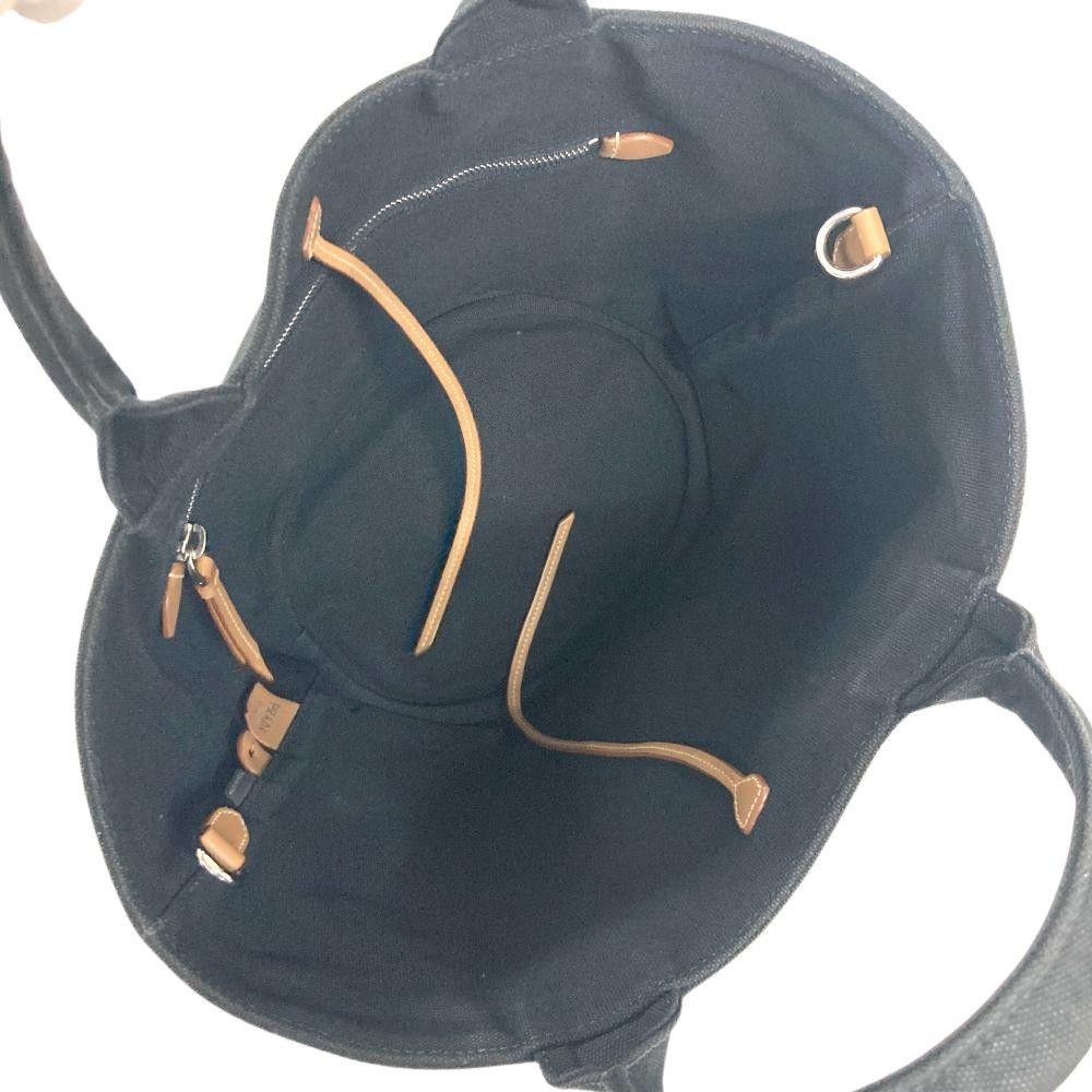 プラダ PRADA カナパ トートバッグ 2WAY キャンバス ブラック シルバー金具 レディース【中古】