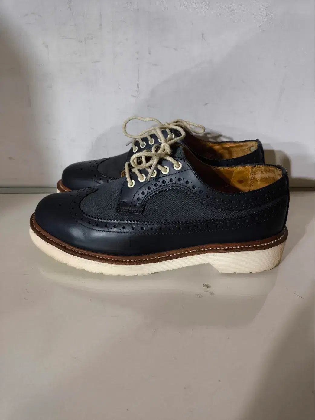 uk5 240mm DR. MARTENS ドクターマーチン Alfred ウイングチップ ネイビー