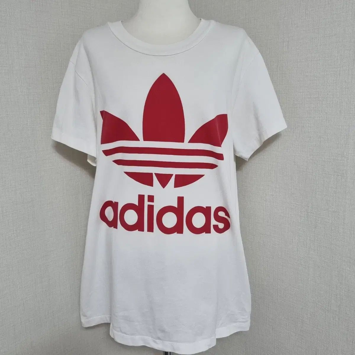アディダス トレフォイル ビックロゴ 白 レッド 紅白 半袖 Tシャツ ジャージ