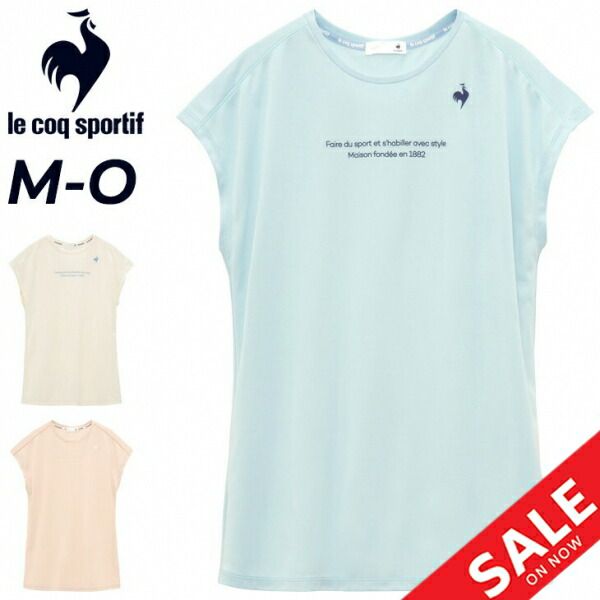 Lecocq French Sleeve Shirt Women's Le Coq Sportif Sweat Stain Reduction T Shirt Sweat Absorbent Quick Drying UV Cut Sportswear Yoga Pilates Training Running Exercise Tops Women's Clothing Summer Spring Womenswear /LT5SHT02L