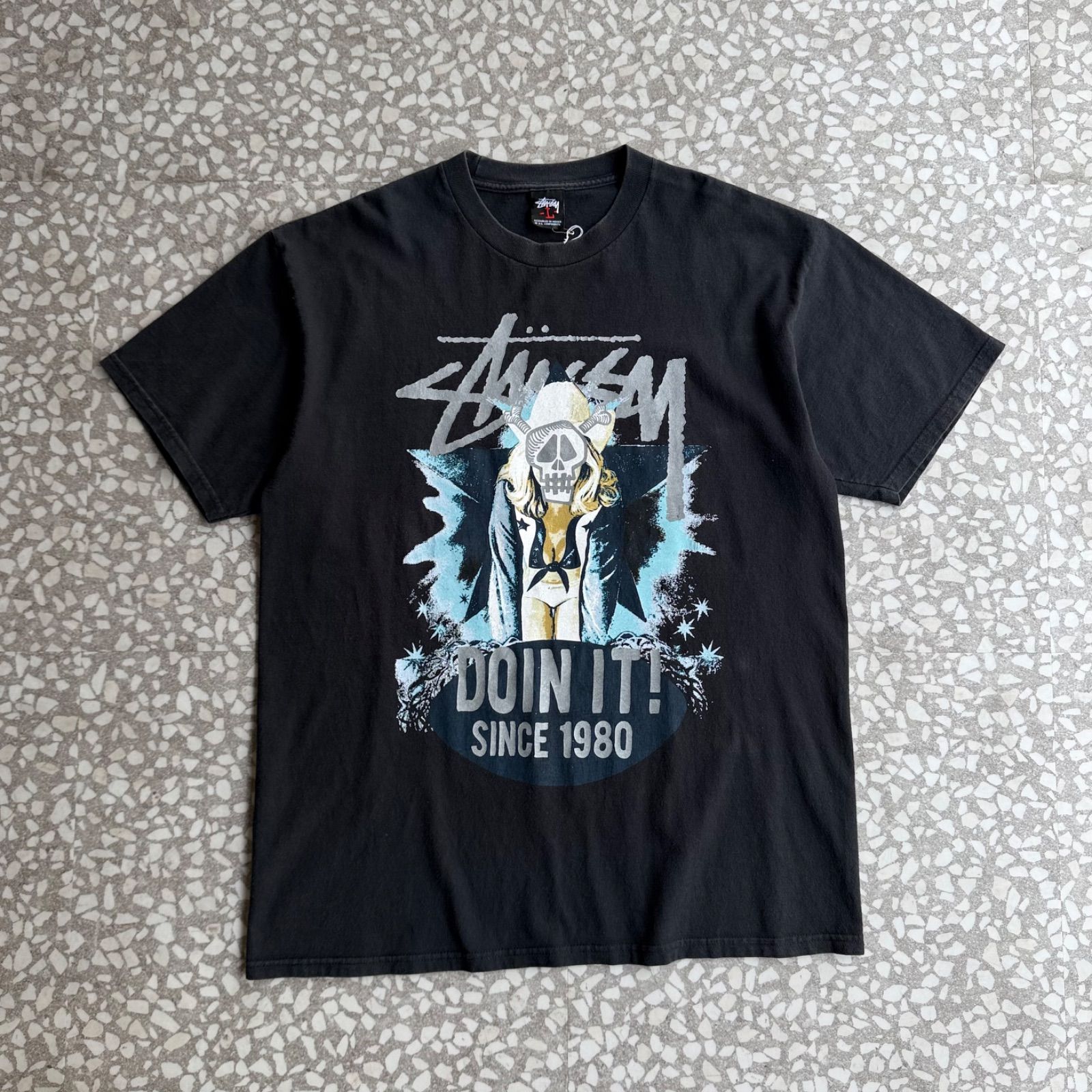 STUSSY / 00's skull Design T-shirt オールドステューシー スカル