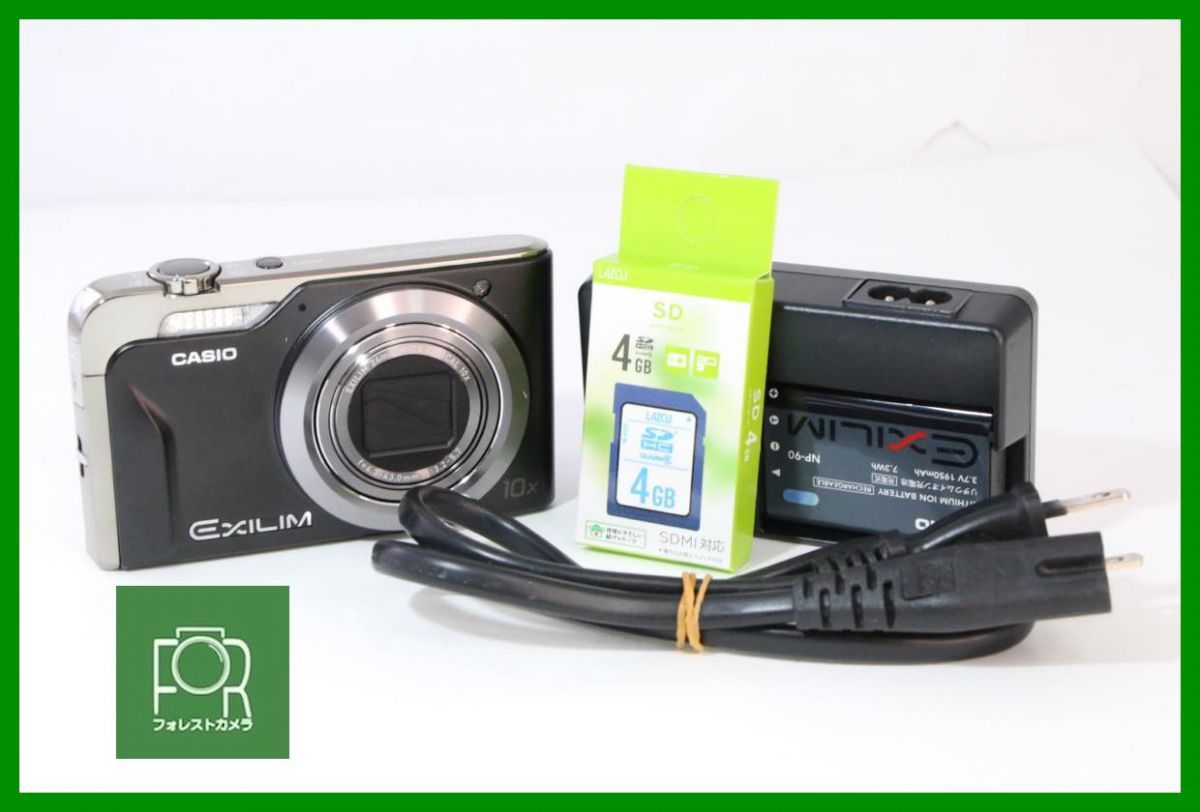 【動作保証・点検済】良品■到着後即使える■CASIO EXILIM EX-H10 ﾌﾞﾗｯｸ■バッテリー・チャージャー・4GB SDカード付き■AB217