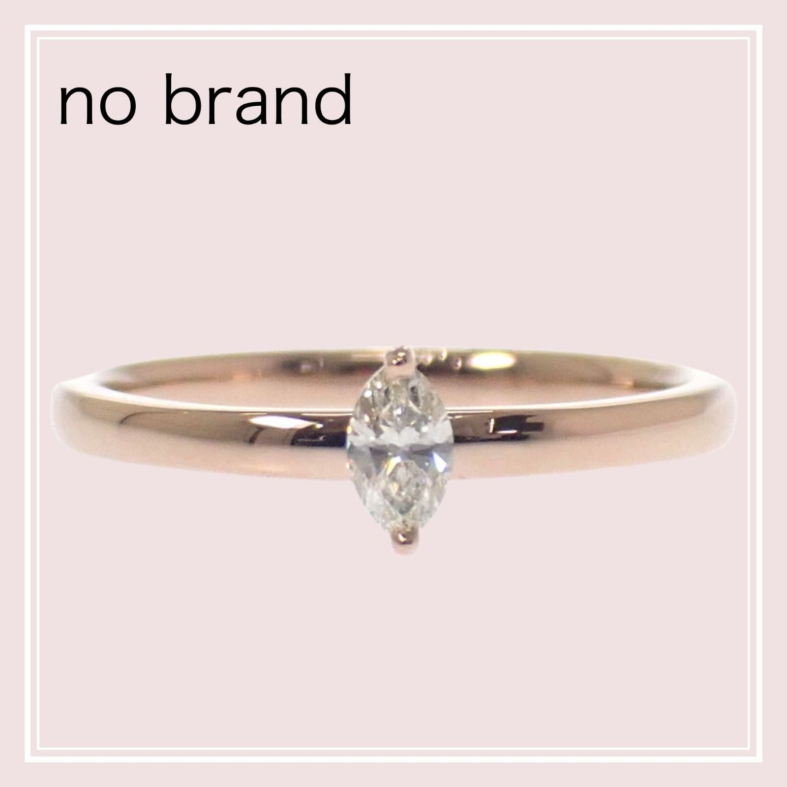 【no brand】デザインジュエリー マーキス 12号 リング K18ピンクゴールド ダイヤモンド レディース