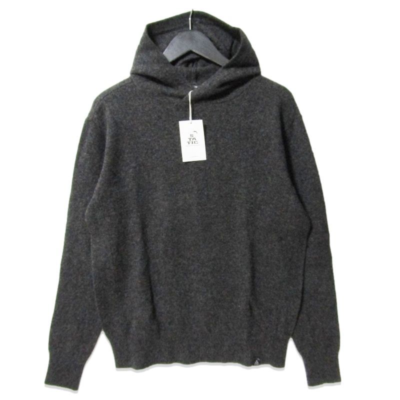 未使用 STATIC スタティック YAK Pullover 103000 ヤク ニット フーディ プルオーバーパーカー Carbon XS 27113543