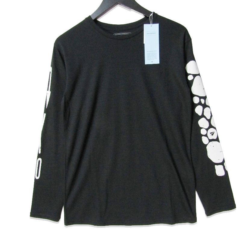 未使用 PaperSky ペーパースカイ Merino Multi LS T-shirt PS231317 長袖Tシャツ メリノマルチ グラフィックプリント Black M 27113535