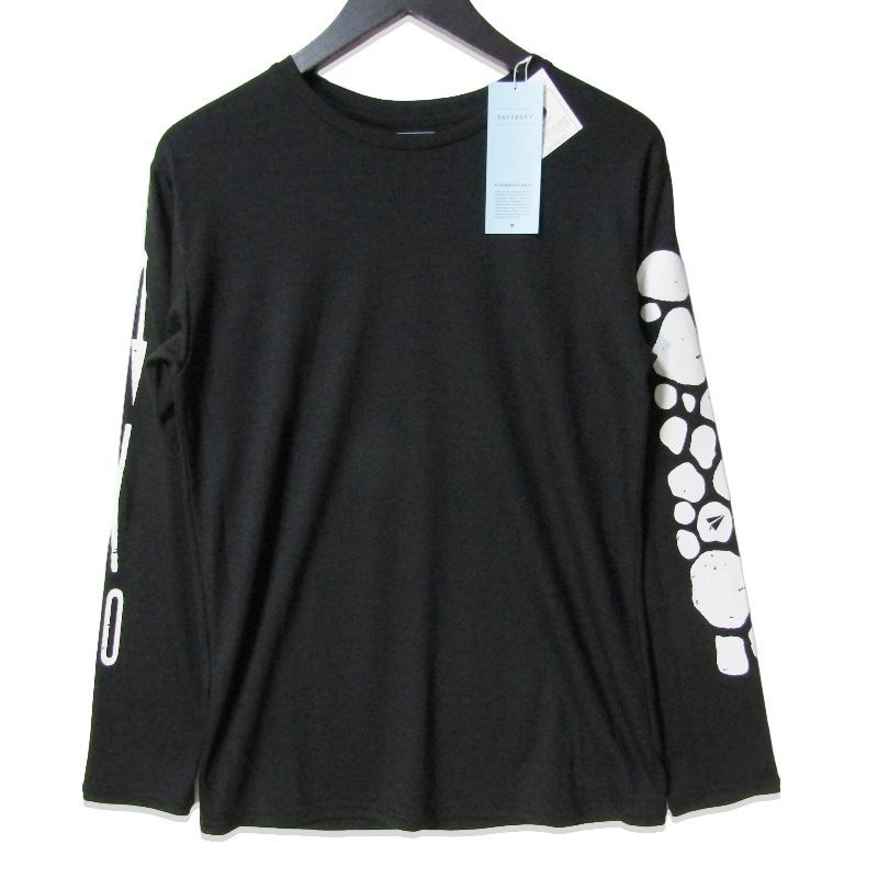 未使用 PaperSky ペーパースカイ Merino Multi LS T-shirt PS231317 長袖Tシャツ メリノマルチ グラフィックプリント Black M 27113536