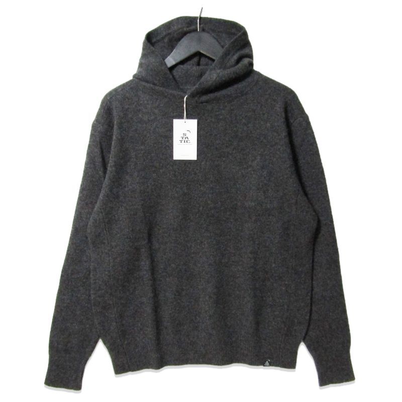 未使用 STATIC スタティック YAK Pullover 102723 ヤク ニット フーディ プルオーバーパーカー Carbon S 27113544