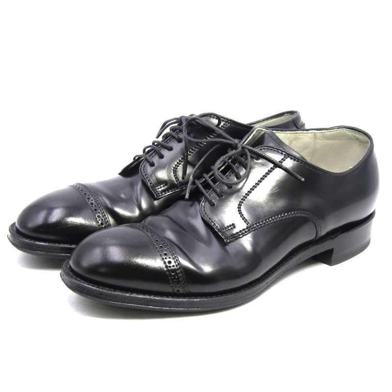 美品 Alden × International Gallery BEAMS オールデン US7D 25cm パンチドキャップトゥ 56214 コードバン 別注 外羽根 黒 35005523