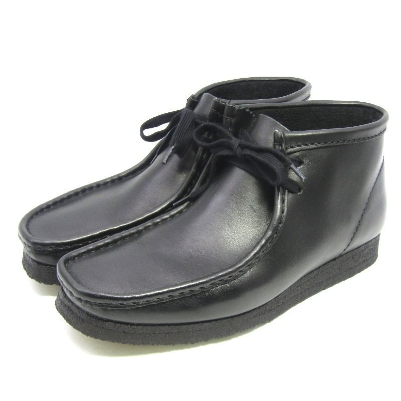 美品 Clarks クラークス UK8G Wallabee Boot 26155512 ワラビーブーツ クレープソール レースアップブーツ レザー ブラック 黒  35005526 美品 Clarks クラークス UK8G Wallabee Boot 26155512 ワラビーブーツ