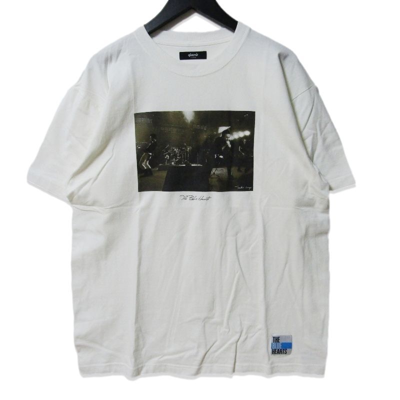 美品 glamb × THE BLUE HEARTS グラム 半袖Tシャツ Gold Print T-Shirt GB0325/BH03 グラフィックプリント ホワイト 白 XL 27113561