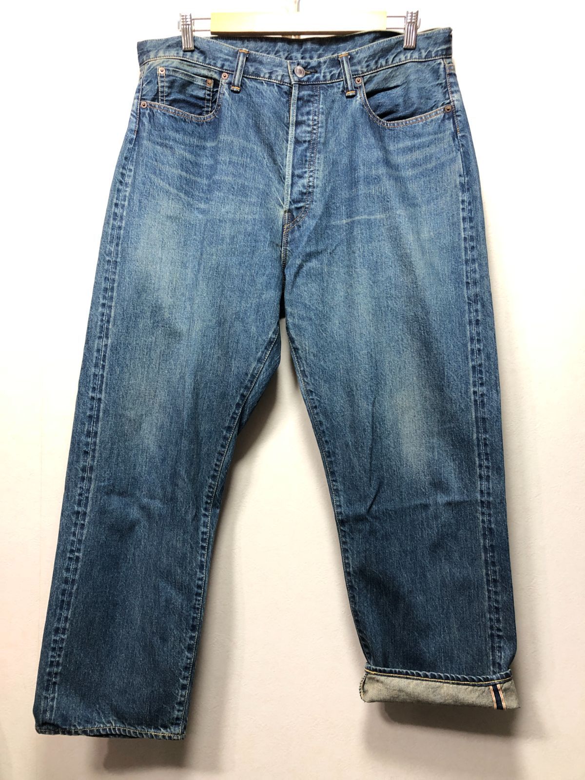 815080 A.PRESSE Washed Denim Wide Pants 34 セルビッチ 赤耳 ワイド デニム パンツ アプレッセ AP-4002