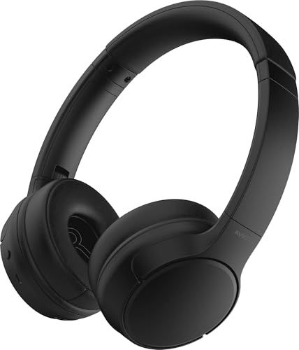 AVIOT WA-G1-BKE ワイヤレスヘッドホン|オンイヤー・120時間連続再生・急速充電対応 ドライバー搭載・軽量設計・コンパクト折りたたみ式・マルチポイント接続対応 ステッカー付き (ブラック)