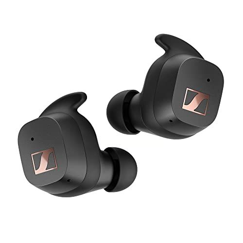 ゼンハイザー(Sennheiser) ワイヤレスイヤホン bluetooth SPORT True Wireless ブラック 自社開発高性能ダイナミックドライバー IP54 防塵 防滴 装着感 遮音性 アダプタブルアコースティック 27時間再生 途切れにくい