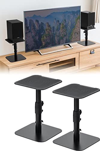 サンワダイレクト スピーカースタンド 卓上 高さ29?40cm 角度調整可能 天板23×23cm 耐荷重10kg 100-SPSTN02