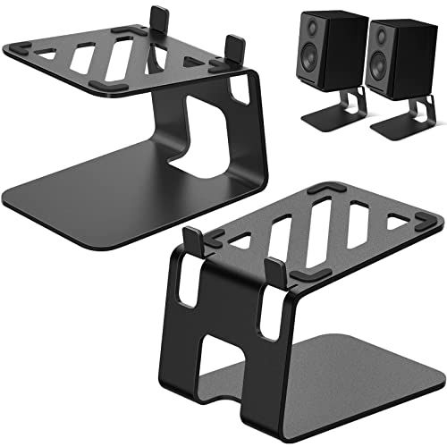 VAYDEER スピーカースタンド 卓上 小型 スピーカー台・スタンド 本棚スピーカー用 特殊傾斜設計 ブラック[2台1組]