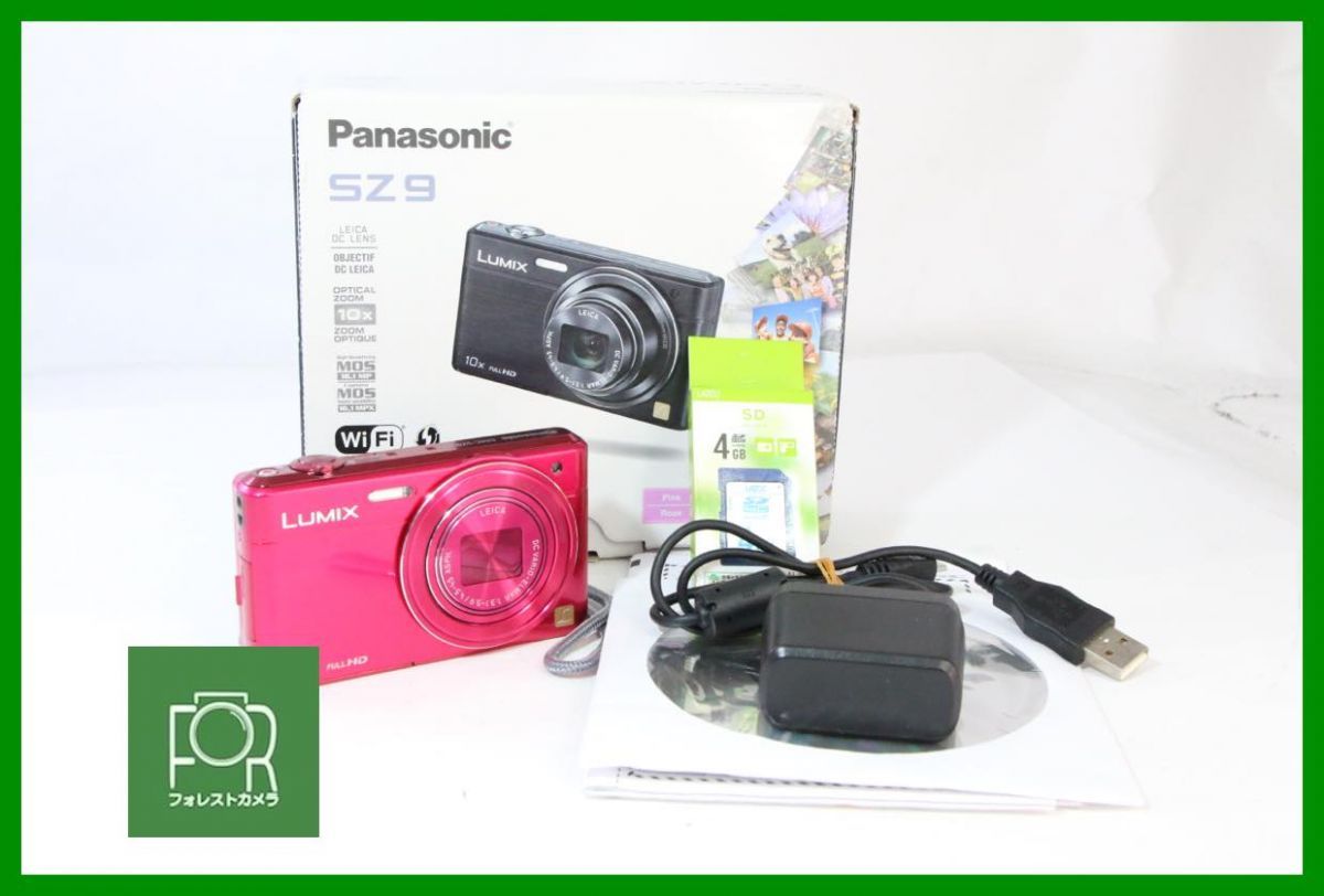 良品■到着後即使える■Panasonic LUMIX DMC-SZ9 ﾋﾟﾝｸ■wifi機能■バッテリー・チャージャー・4GB SDカード・箱付き■10862