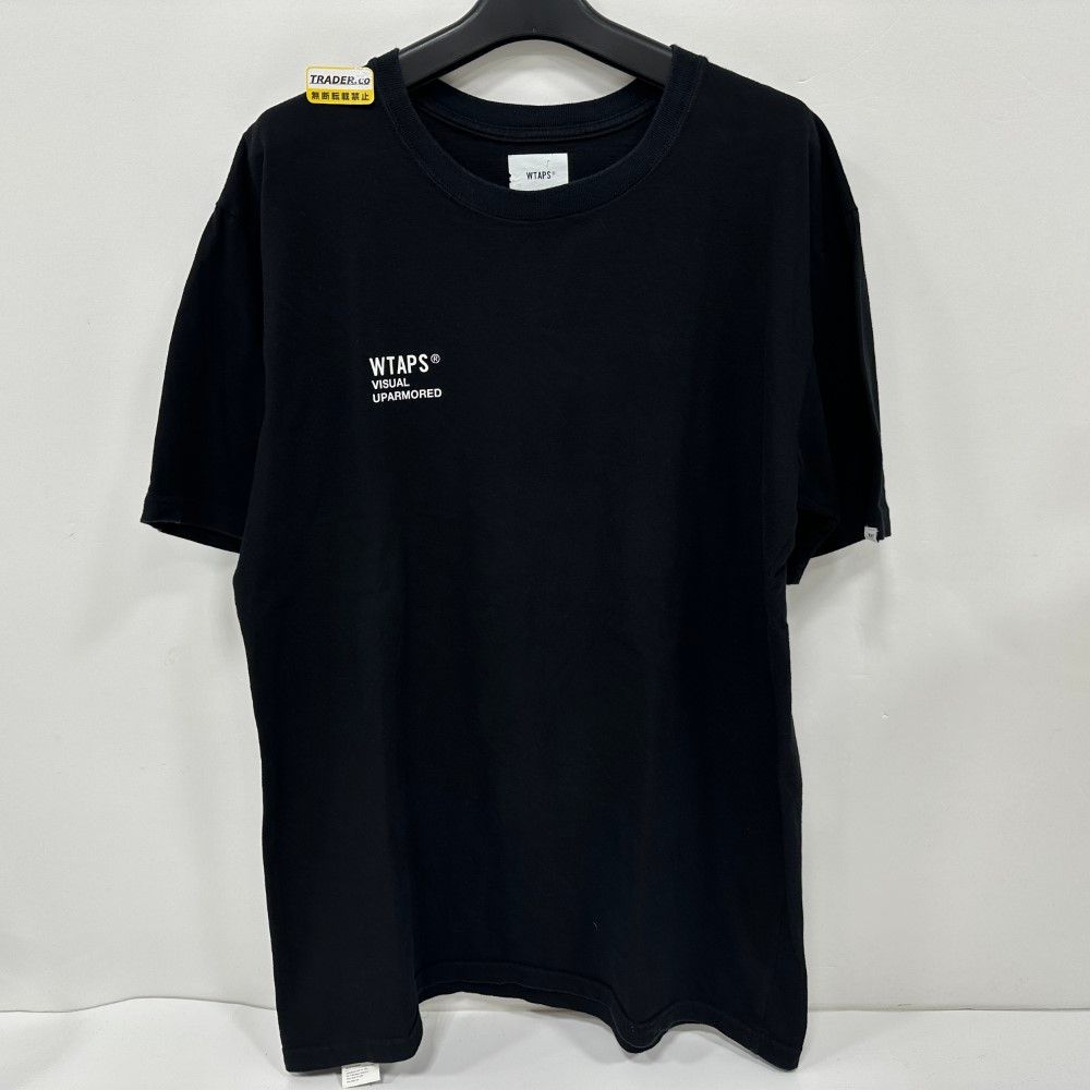 07w1659★ WTAPS(ダブルタップス) VISUAL UPARMORED ブランドロゴ 半袖Tシャツ ブラック Lサイズ【中古品】