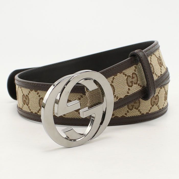 GUCCI グッチ インターロッキングG 114876 ベルト GGキャンバス/レザー【中古】 メンズ