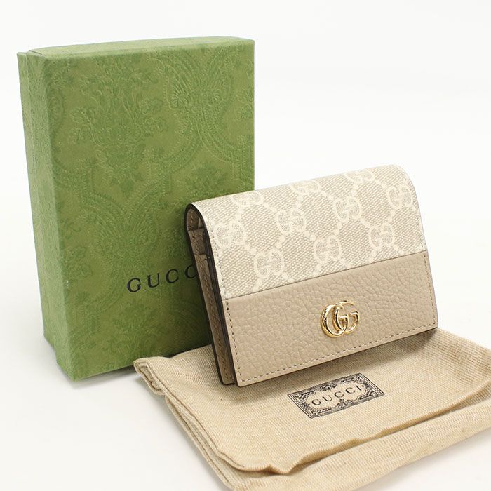 GUCCI グッチ カードケース ウォレット ダブルG 658610 二折財布 GGスプリーム/レザー【中古】 レディース
