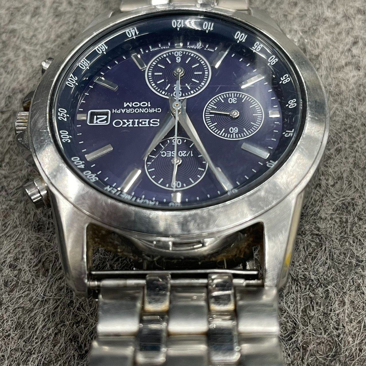 SEIKO 腕時計 メンズ 7T92-0DW0 セイコー クロノグラフ 箱付き コマ 