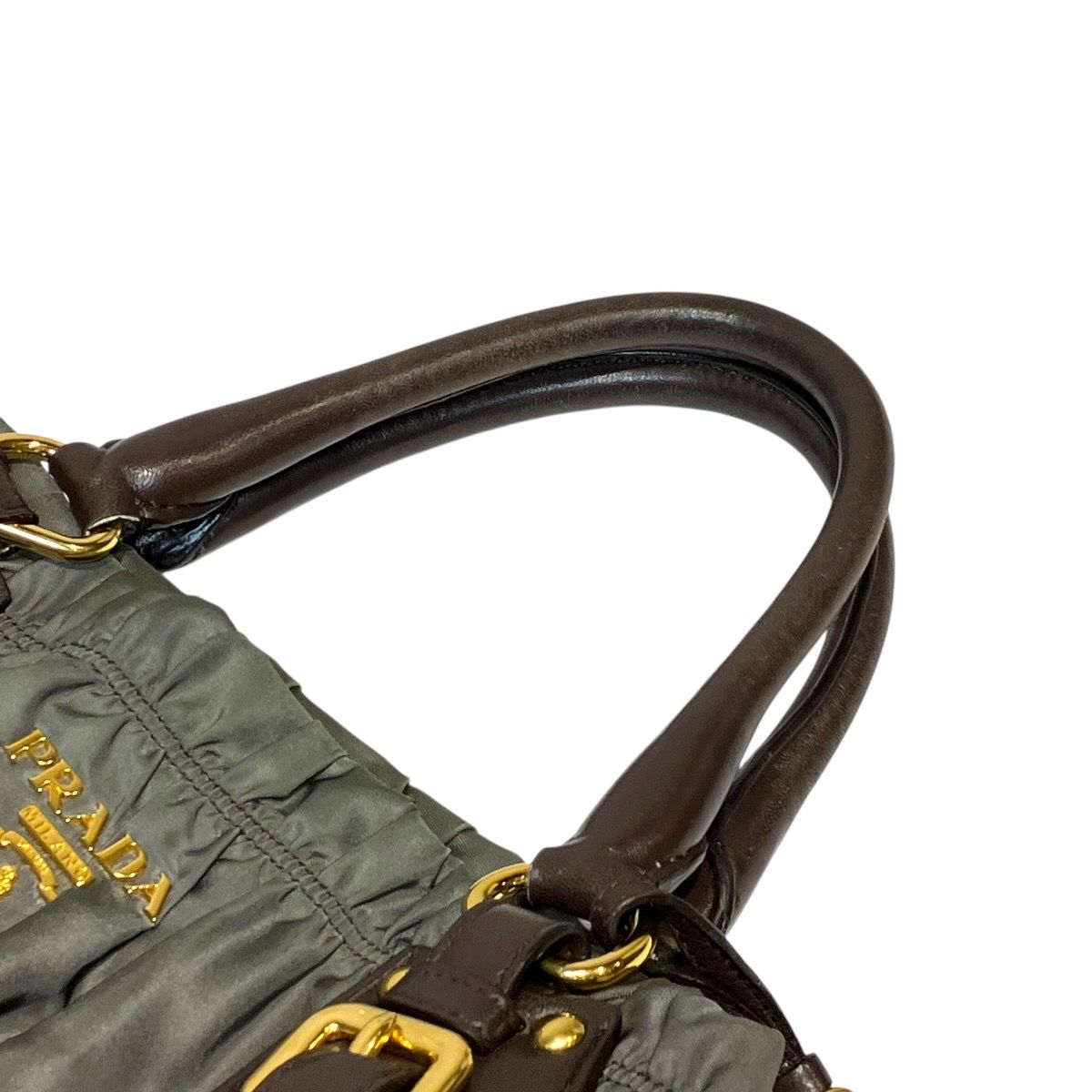 プラダ PRADA ギャザーバッグ テスート ゴーフル ハンドバッグ 