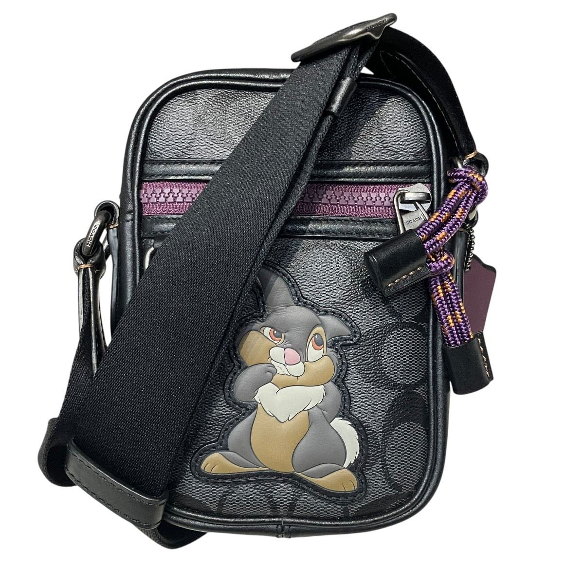 コーチ COACH ディズニーコラボ とんすけ シグネチャー ショルダーバッグ PVC レザー 89902 レディース