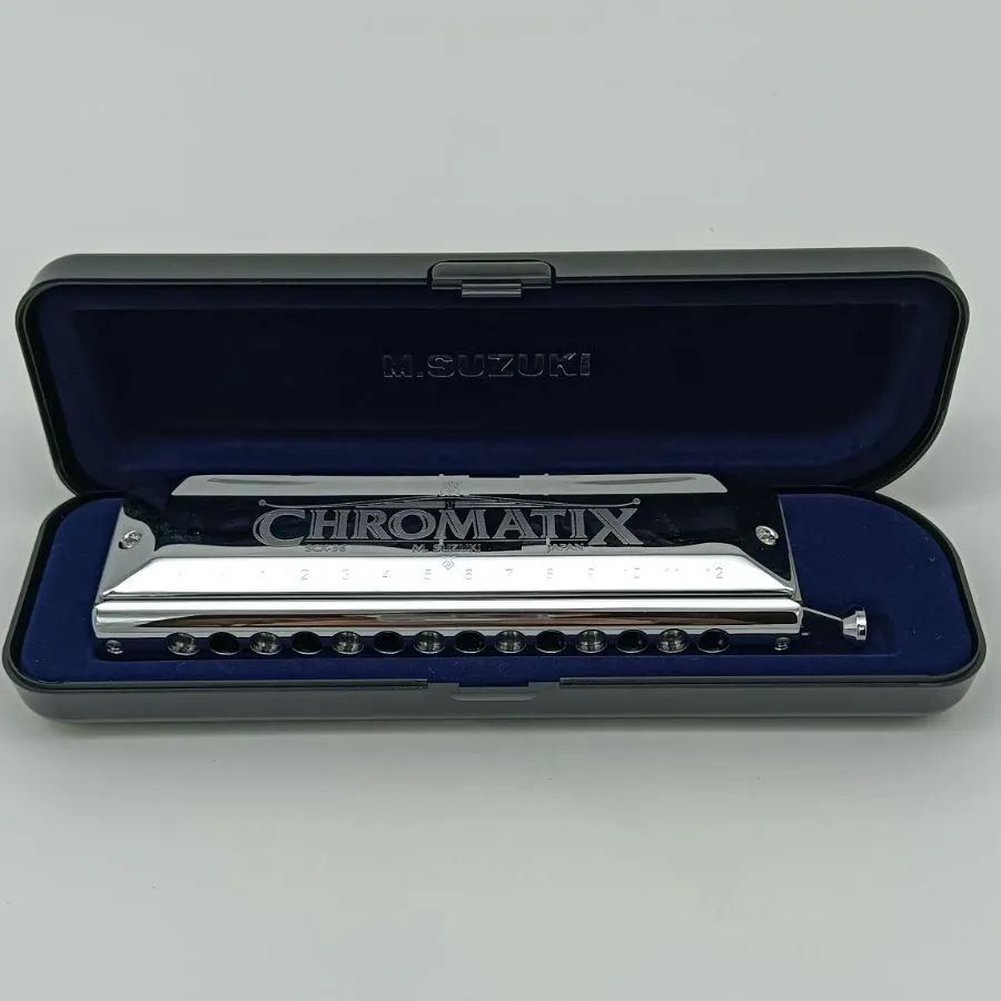 【開梱品/使用済/クリーニング済】SUZUKI スズキ クロマチックハーモニカ スタンダードモデル SCX-56 14穴56音 (3オクターブ半)