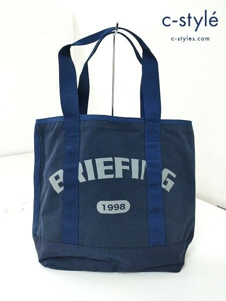 D176 [未使用品] BRIEFING ブリーフィング トートバッグ FREE ネイビー COLLEGE TOTE M リバーシブル BRA253T22 | ★