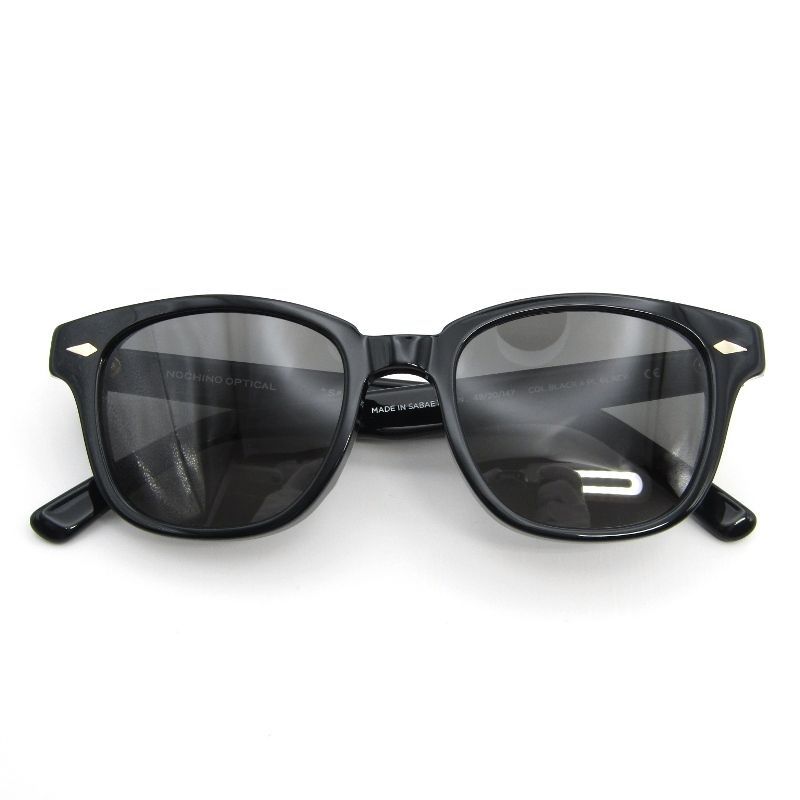 未使用 NOCHINO OPTICAL ノチノオプティカル サングラス SANSUI ＃H1 日本製 サンスイ 偏光 スクエア 鯖江産 GLOSS BLACK 54000861
