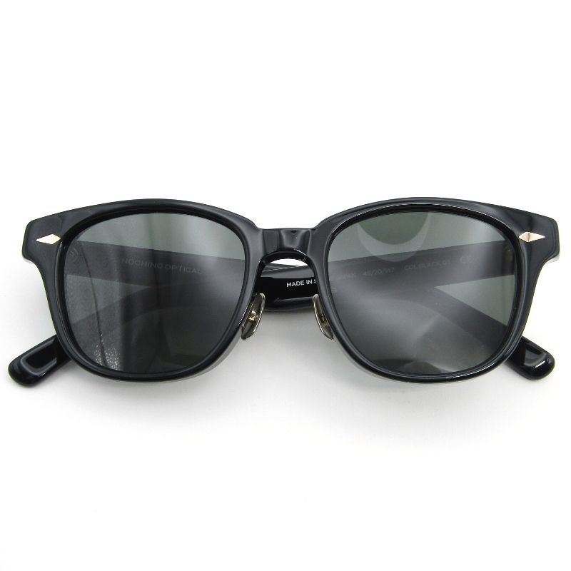 未使用 NOCHINO OPTICAL ノチノオプティカル サングラス SANSUI FR #3 日本製 サンスイ 非調光 8mm厚フロント GLOSS BLACK 54000863