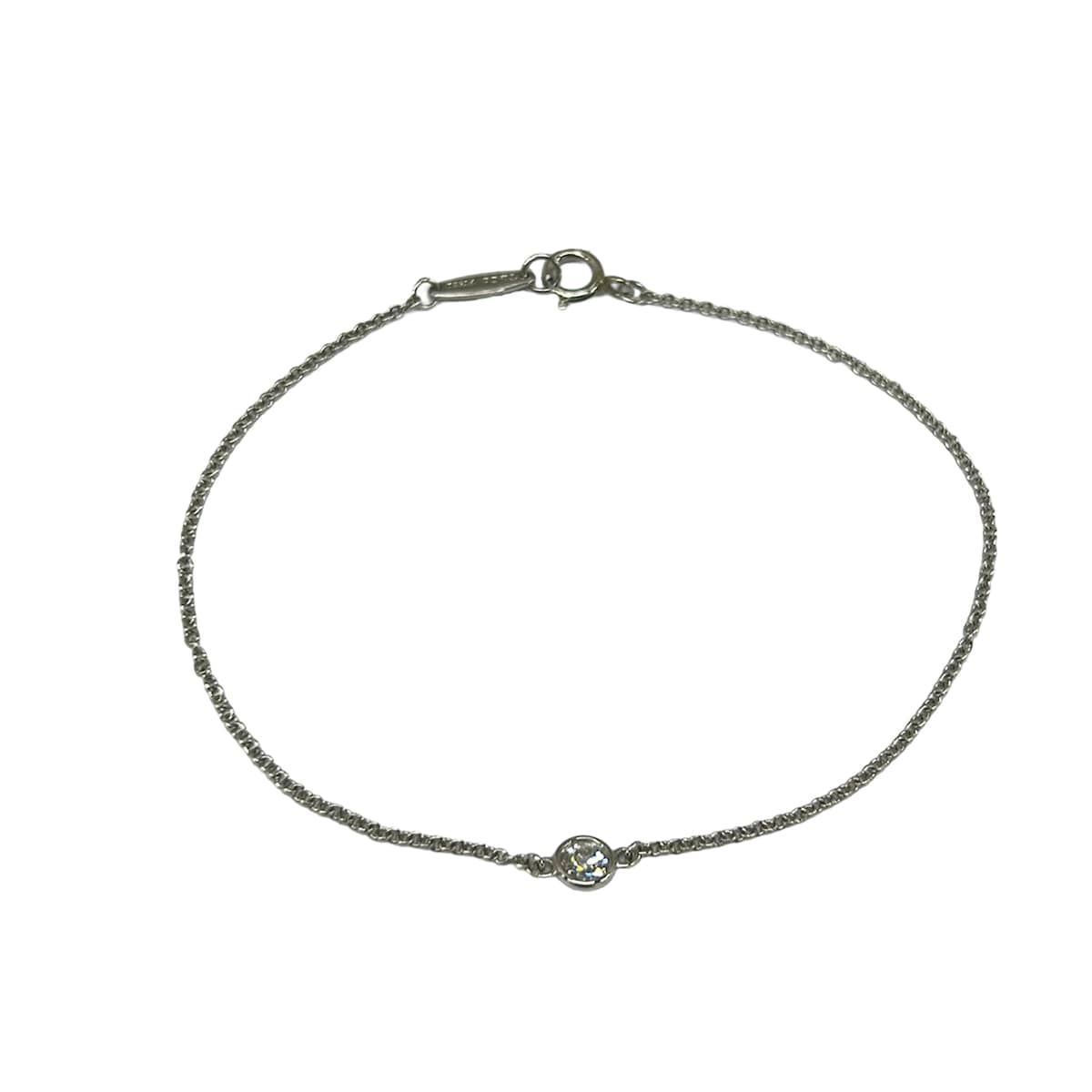 TIFFANY&Co.(ティファニー) ブレスレット美品 バイザヤード Pt950×ダイヤモンド 1Pダイヤ/ダイヤ約0.15カラット
