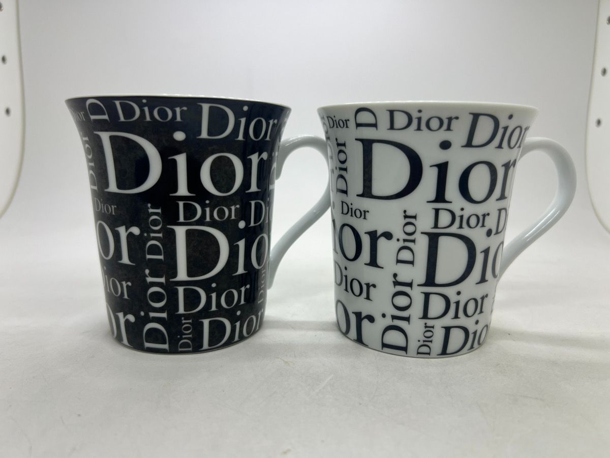 ディオール DIOR マグカップ セット ペア カップセット ブラック ホワイト 黒 白 M569