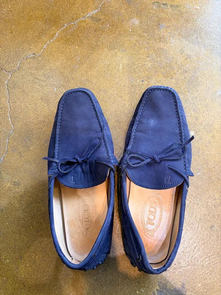 TOD'S トッズ スウェード ドライビングシューズ ネイビー