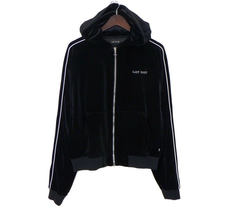 ラストネスト LAST NEST 【 Velvet Track Hoodie 】 ベルベット トラック ジップアップ フーディー パーカー 49786