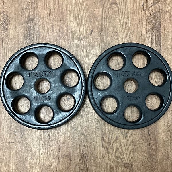中古】IVANKO/イヴァンコ社製 10kg 2枚セット オリンピックラバー 