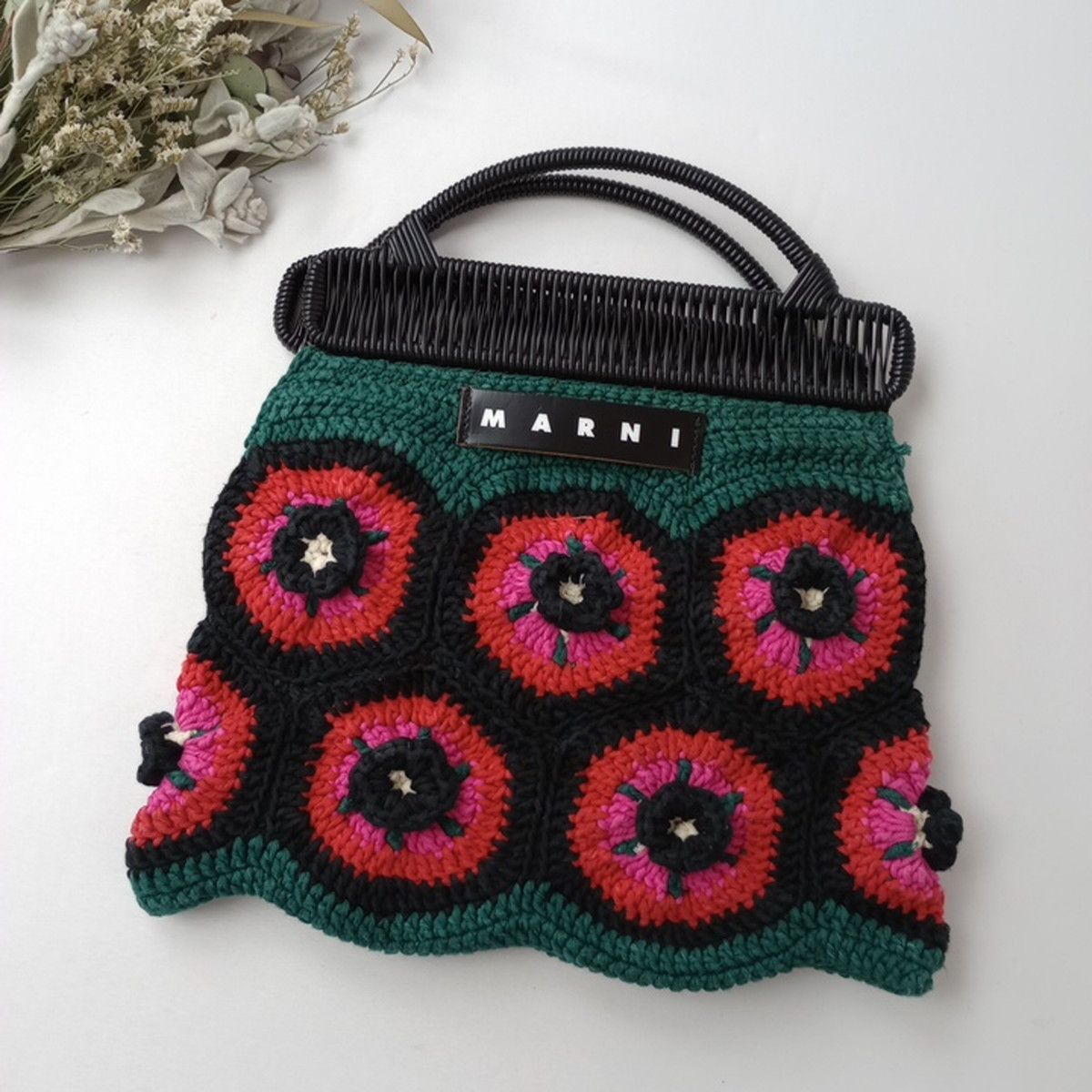 MARNI MARKET マルニ マーケット クロシェバッグ 花柄 フラワー (79K＋3751)27H☆