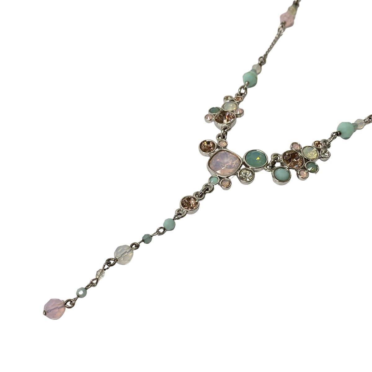 SWAROVSKI(スワロフスキー) ネックレス美品 - シルバー×ライトピンク×マルチ