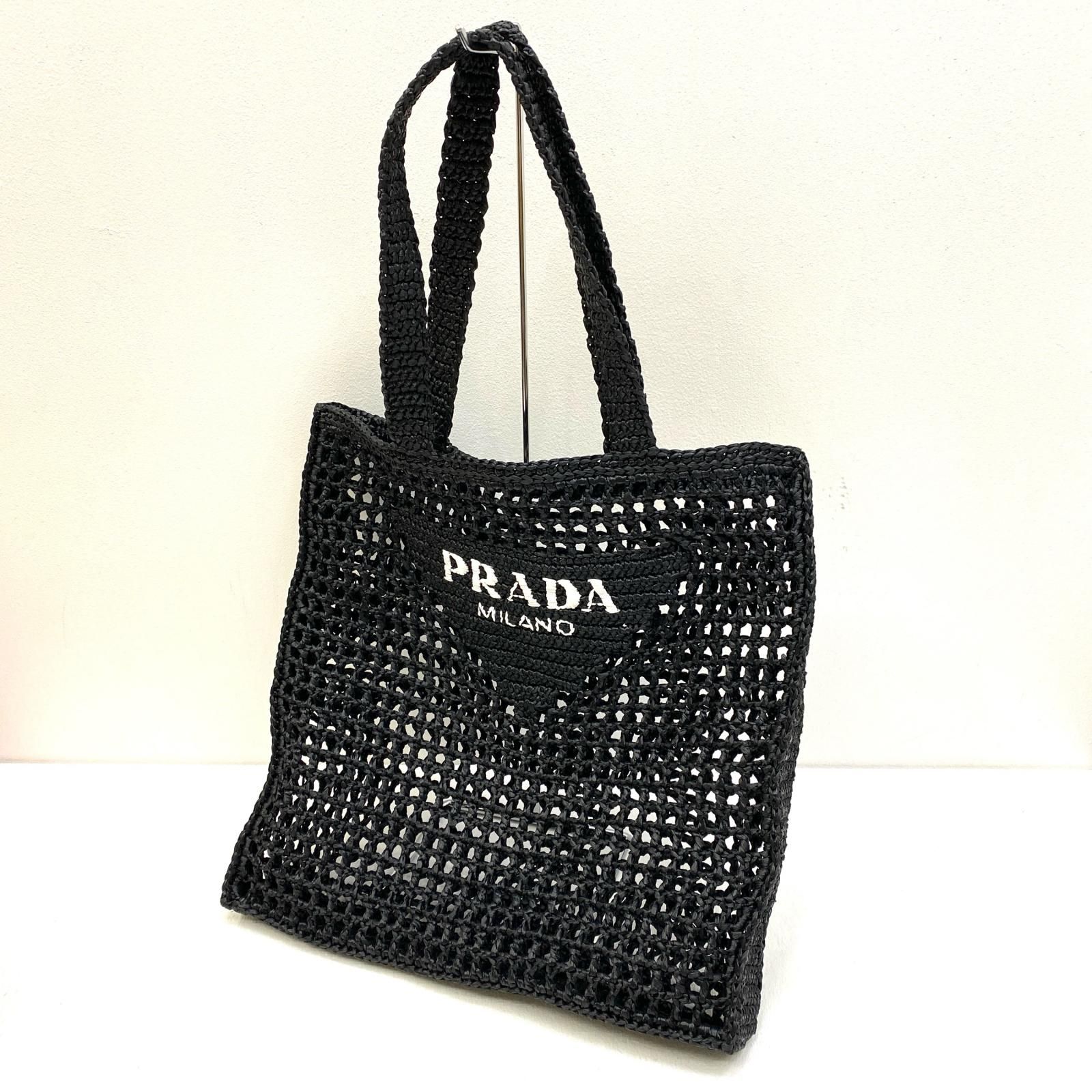 加古川店】 中古 PRADA | プラダ トートバッグ ロゴ クロシェ ラフィア 