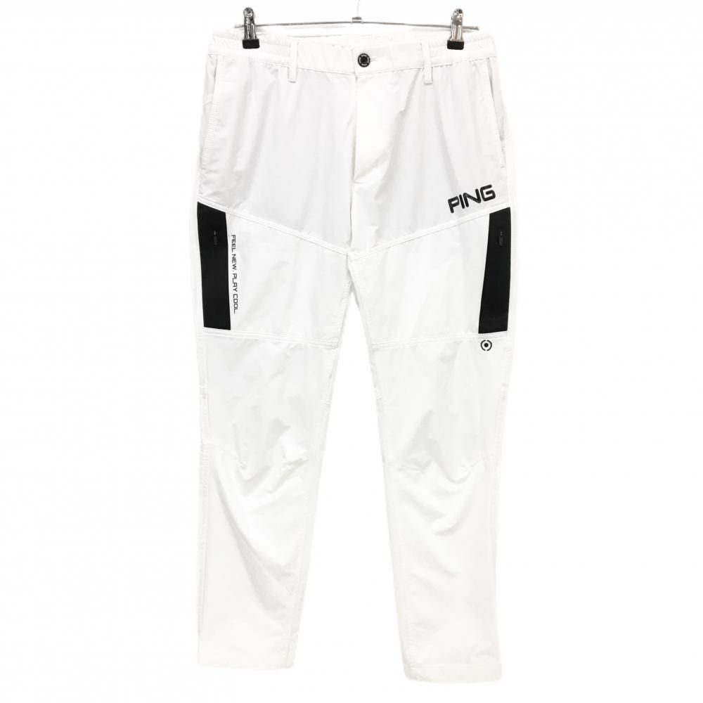ピン パンツ 白×黒 ナイロン混 ストレッチ CORDURA メンズ L ゴルフウェア 2024年モデル PING