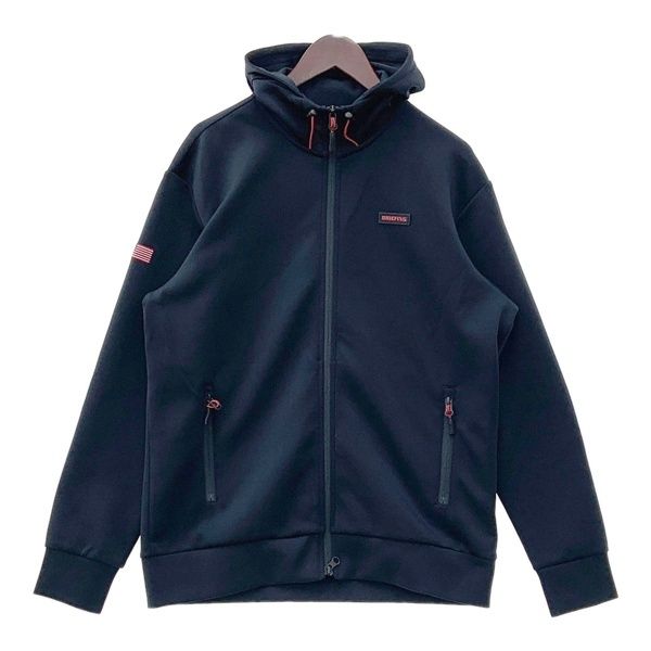 BRIEFING 3D ブリーフィング ゴルフ MS 3D LOGO PARKA 3Dロゴ パーカー ゴルフウェア メンズ Lサイズ ブラック アウター DM18722■