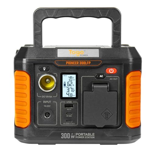 Togo Power ポータブル電源 ポータブル電源 177Wh/300W 1.5時間急速充電 11年長寿命 4000回サイクル 純正弦波 AC100V 50Hz/60Hz対応 停電 キャンプ 防塵 防水 耐衝撃 登山 通勤 アウトドア (3 dd0e424e