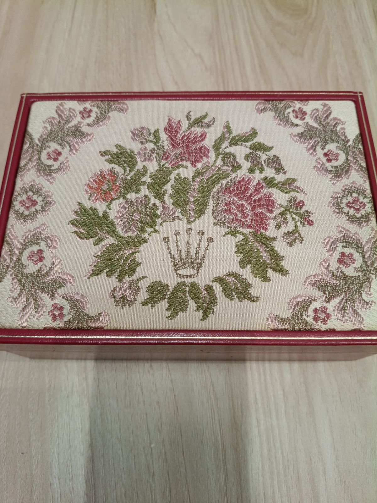 希少】ROLEX ロレックス 純正 アンティークボックス 花柄 刺繍 布張り